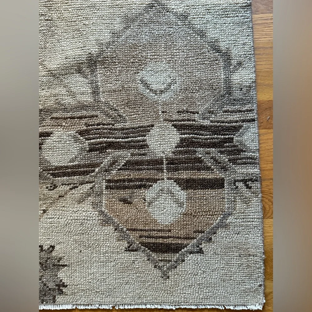 Neutral Vintage Tribal Bohemian Turkish Rug Doormat